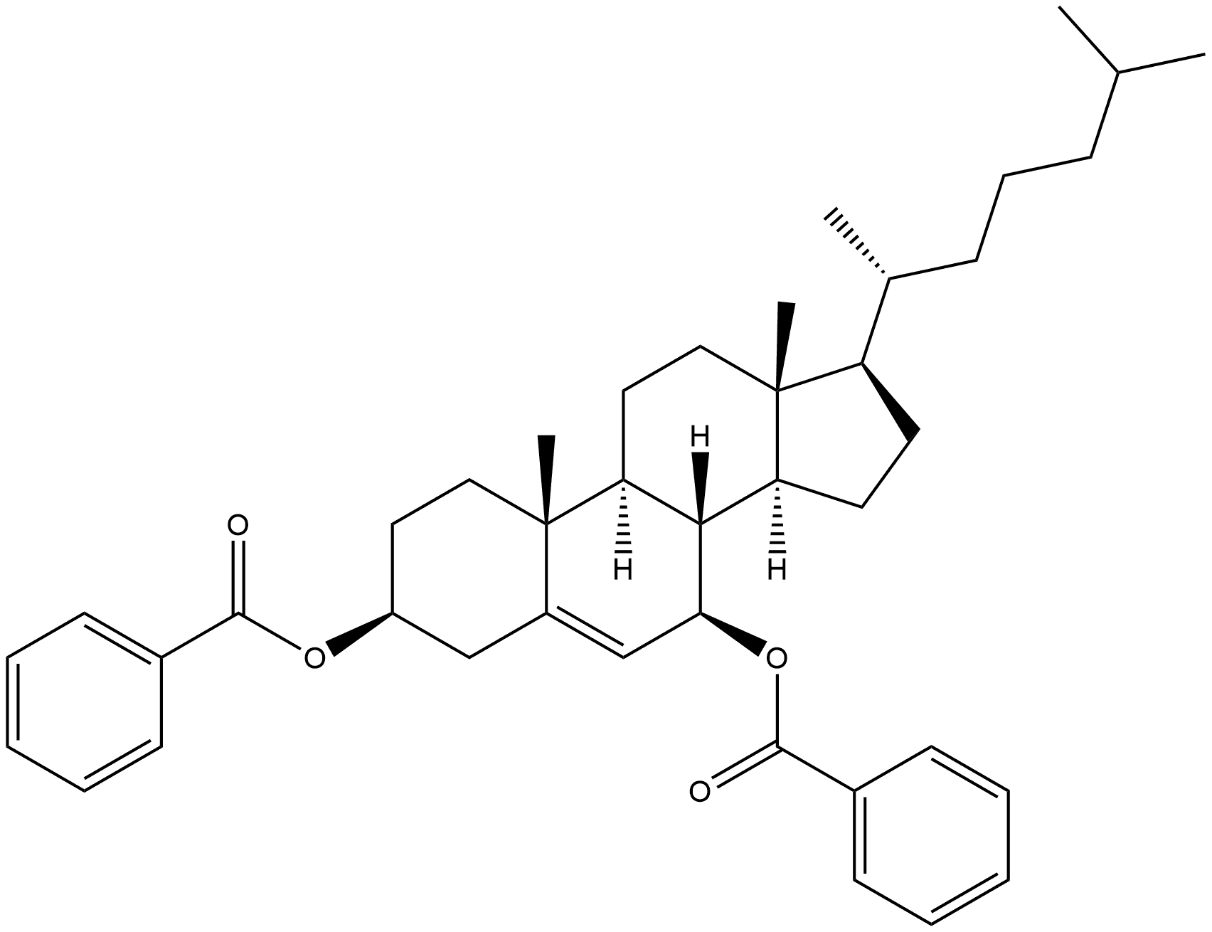 Cholest-5-ene-3,7-diol, dibenzoate, (3β,7β)- (9CI) 结构式