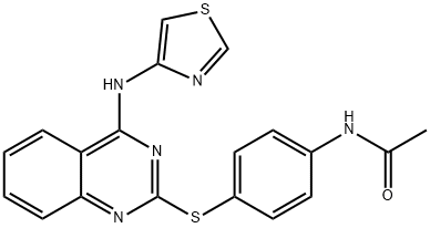 N-(4-((4-(Thiazol-4-ylamino)quinazolin-2-yl)thio)phenyl)acetamide 结构式