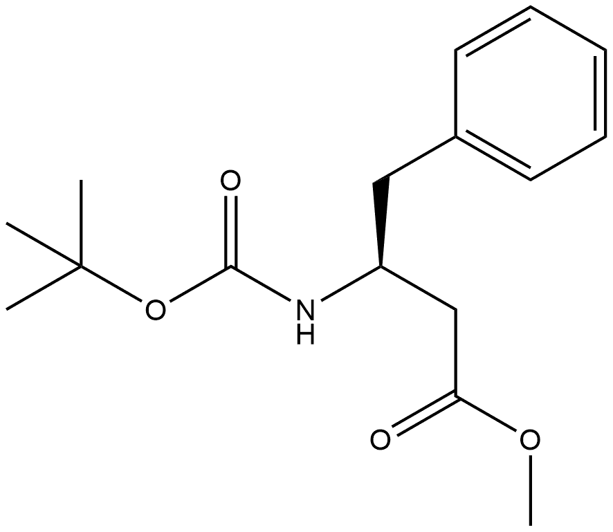 Benzenebutanoic acid, β-[[(1,1-dimethylethoxy)carbonyl]amino]-, methyl ester, (βS)- 结构式