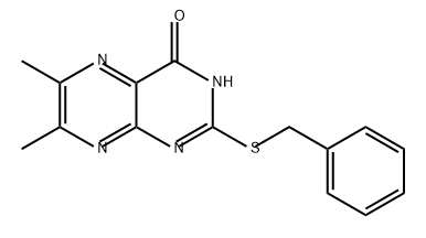 4(3H)-Pteridinone, 6,7-dimethyl-2-[(phenylmethyl)thio]- 结构式