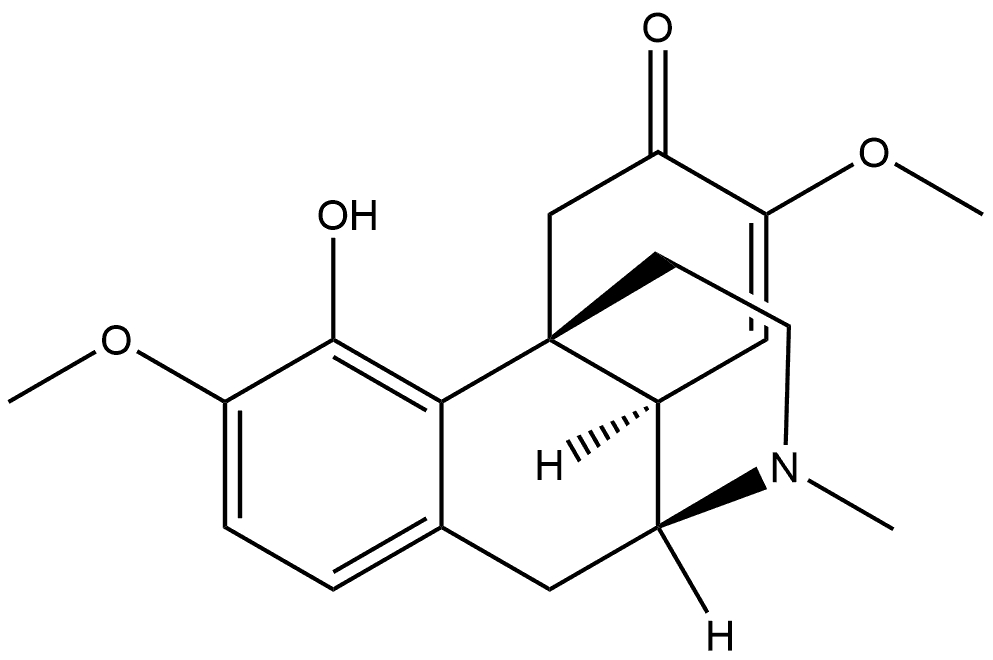 (9Α,13Α)-7,8-二脱氢-4-羟基-3,7-二甲氧基-17-甲基吗啡喃-6-酮 结构式