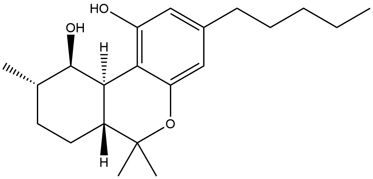 6H-Dibenzo[b,d]pyran-1,10-diol, 6a,7,8,9,10,10a-hexahydro-6,6,9-trimethyl-3-pentyl-, [6aR-(6aα,9β,10α,10aβ)]- 结构式