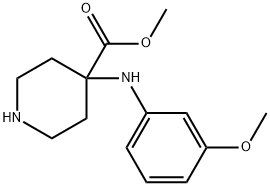 4-Piperidinecarboxylic acid, 4-[(3-methoxyphenyl)amino]-, methyl ester 结构式