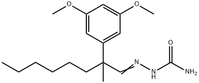 Hydrazinecarboxamide, 2-[2-(3,5-dimethoxyphenyl)-2-methyloctylidene]- 结构式