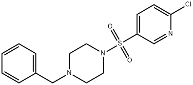 1-苄基-4-[(6-氯吡啶-3-基)磺酰基]哌嗪 结构式