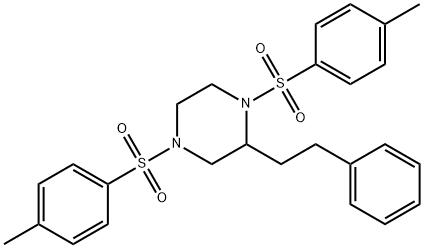 Piperazine, 1,4-bis[(4-methylphenyl)sulfonyl]-2-(2-phenylethyl)- 结构式