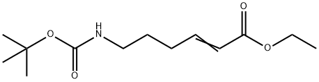 2-Hexenoic acid, 6-[[(1,1-dimethylethoxy)carbonyl]amino]-, ethyl ester 结构式