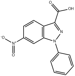 6-Nitro-1-phenyl-1H-indazole-3-carboxylic acid 结构式