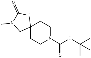 1-Oxa-3,8-diazaspiro[4.5]decane-8-carboxylic acid, 3-methyl-2-oxo-, 1,1-dimethylethyl ester 结构式