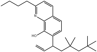 2-Butyl-7-(5,5,7,7-tetramethyloct-1-en-3-yl)quinolin-8-ol 结构式