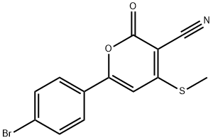 2H-Pyran-3-carbonitrile, 6-(4-bromophenyl)-4-(methylthio)-2-oxo- 结构式