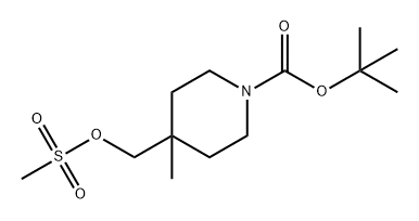 1-Piperidinecarboxylic acid, 4-methyl-4-[[(methylsulfonyl)oxy]methyl]-, 1,1-dimethylethyl ester 结构式