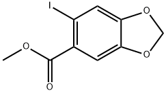 6-碘苯并[D][1,3]二氧戊环-5-羧酸甲酯 结构式