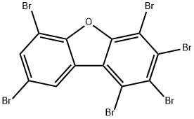 Dibenzofuran, 1,2,3,4,6,8-hexabromo- 结构式