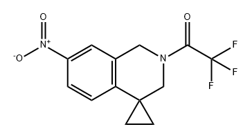 Ethanone, 1-(2',3'-dihydro-7'-nitrospiro[cyclopropane-1,4'(1'H)-isoquinolin]-2'-yl)-2,2,2-trifluoro- 结构式