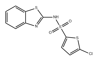 N-(苯并[D]噻唑-2-基)-5-氯噻吩-2-磺酰胺 结构式