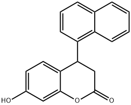 2H-1-Benzopyran-2-one, 3,4-dihydro-7-hydroxy-4-(1-naphthalenyl)- 结构式