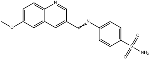 4-(((6-Methoxyquinolin-3-yl)methylene)amino)benzenesulfonamide 结构式