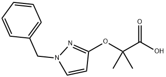 Propanoic acid, 2-methyl-2-[[1-(phenylmethyl)-1H-pyrazol-3-yl]oxy]- 结构式