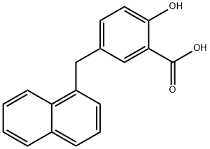 2-Hydroxy-5-(naphthalen-1-ylmethyl)benzoic acid 结构式