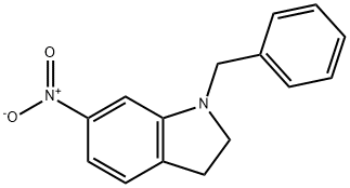 1H-Indole, 2,3-dihydro-6-nitro-1-(phenylmethyl)- 结构式