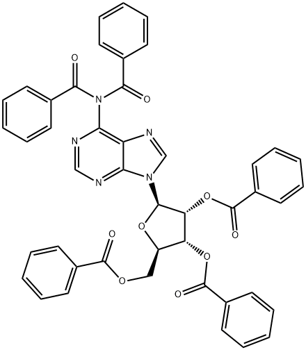 Adenosine, N,N-dibenzoyl-, 2',3',5'-tribenzoate 结构式