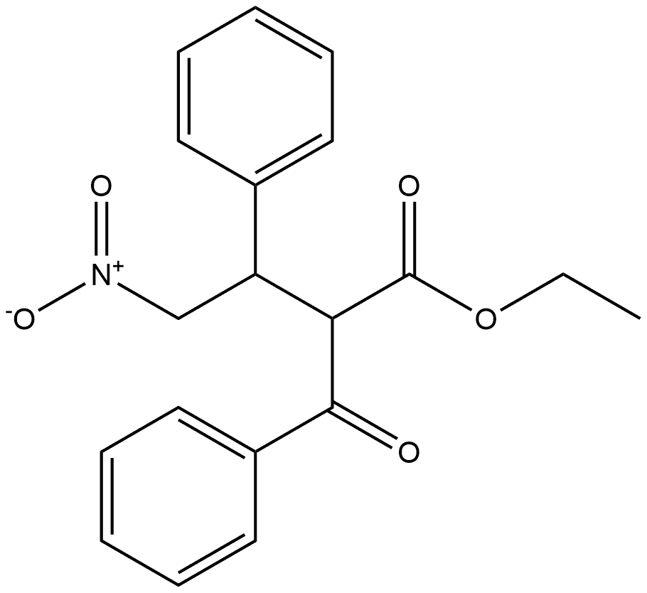 Benzenepropanoic acid, α-benzoyl-β-(nitromethyl)-, ethyl ester 结构式