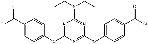 Benzoyl chloride, 4,4'-[[6-(diethylamino)-1,3,5-triazine-2,4-diyl]bis(oxy)]bis- (9CI) 结构式