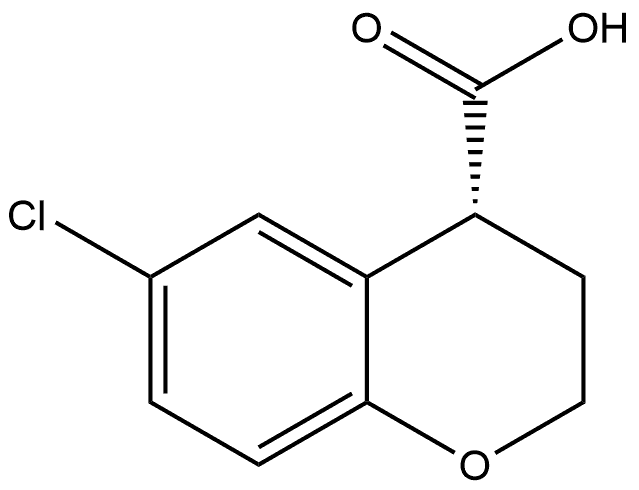 2H-1-Benzopyran-4-carboxylic acid, 6-chloro-3,4-dihydro-, (4R)- 结构式