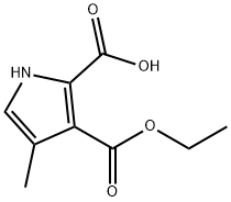 3-(乙氧基羰基)-4-甲基-1H-吡咯-2-羧酸 结构式
