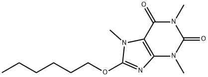 8-(Hexyloxy)-1,3,7-trimethyl-1H-purine-2,6(3H,7H)-dione 结构式