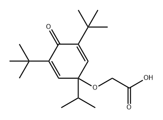 Acetic acid, 2-[[3,5-bis(1,1-dimethylethyl)-1-(1-methylethyl)-4-oxo-2,5-cyclohexadien-1-yl]oxy]- 结构式