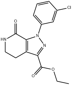 1H-PYRAZOLO[3,4-C]PYRIDINE-3-CARBOXYLIC ACID, 1-(3-CHLOROPHENYL)-4,5,6,7-TETRAHYDRO-7-OXO-, ETHYL E 结构式