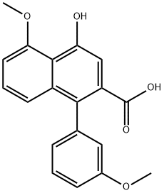 4-Hydroxy-5-methoxy-1-(3-methoxyphenyl)-2-naphthoic acid 结构式