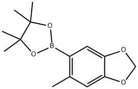 4,4,5,5-四甲基-2-(6-甲基苯并[D][1,3]二氧戊环-5-基)-1,3,2-二氧硼杂环戊烷 结构式