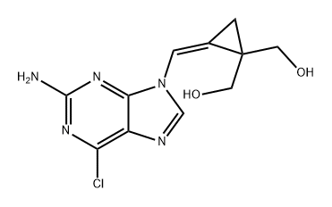 1,1-Cyclopropanedimethanol, 2-[(2-amino-6-chloro-9H-purin-9-yl)methylene]-, (2Z)- 结构式