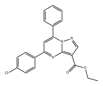 Pyrazolo[1,5-a]pyrimidine-3-carboxylic acid, 5-(4-chlorophenyl)-7-phenyl-, ethyl ester 结构式