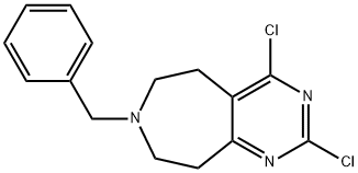 7-苄基-2,4-二氯-6,7,8,9-四氢-5H-嘧啶[4,5-D]氮平 结构式