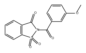 1,2-Benzisothiazol-3(2H)-one, 2-(3-methoxybenzoyl)-, 1,1-dioxide 结构式