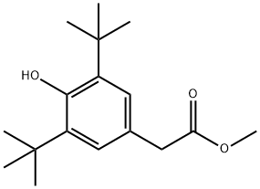 Benzeneacetic acid, 3,5-bis(1,1-dimethylethyl)-4-hydroxy-, methyl ester 结构式