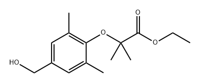 2-(4-(羟甲基)-2,6-二甲基苯氧基)-2-甲基丙酸乙酯 结构式