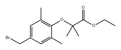 2-(4-(溴甲基)-2,6-二甲基苯氧基)-2-甲基丙酸乙酯 结构式