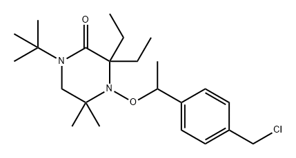 4-[1-[4-(氯甲基)苯基]乙氧基]-1-(1,1-二甲基乙基)-3,3-二乙基-5,5-二甲基哌嗪-2-酮 结构式