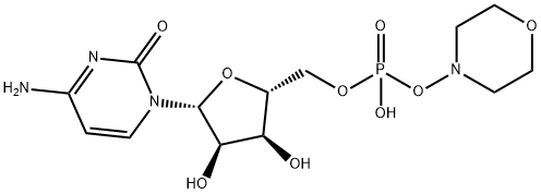 ((2R,3S,4R,5R)-5-(4-氨基-2-氧代嘧啶-1(2H)-基)-3,4-二羟基四氢呋喃-2-基)甲基 吗啉 磷酸氢酯 结构式