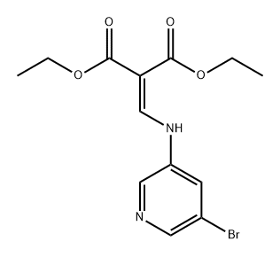 Propanedioic acid, 2-[[(5-bromo-3-pyridinyl)amino]methylene]-, 1,3-diethyl ester 结构式