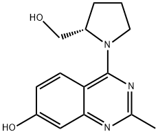 (S)-4-(2-(Hydroxymethyl)pyrrolidin-1-yl)-2-methylquinazolin-7-ol 结构式