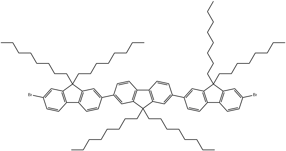 7,7''-Dibromo-9,9,9',9',9'',9''-hexaoctyl-9H,9'H,9''H-2,2':7',2''-terfluorene 结构式