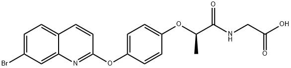 Glycine, N-[(2R)-2-[4-[(7-bromo-2-quinolinyl)oxy]phenoxy]-1-oxopropyl]- 结构式