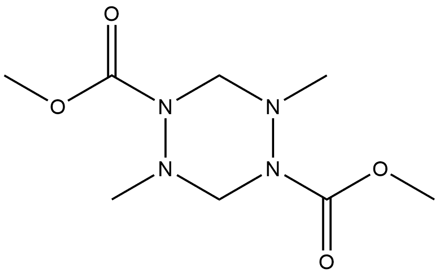 1,2,4,5-Tetrazine-1,4-dicarboxylic acid, tetrahydro-2,5-dimethyl-, 1,4-dimethyl ester 结构式