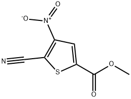 2-Thiophenecarboxylic acid, 5-cyano-4-nitro-, methyl ester 结构式